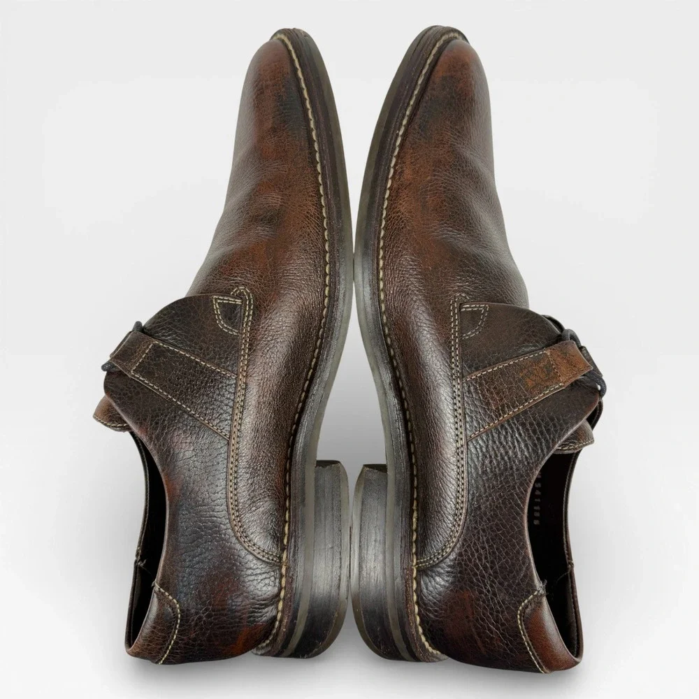 COLE HAAN Brogans‎ Derby Dress Shoes Pebble Grain Leather Brown Mens 10.5